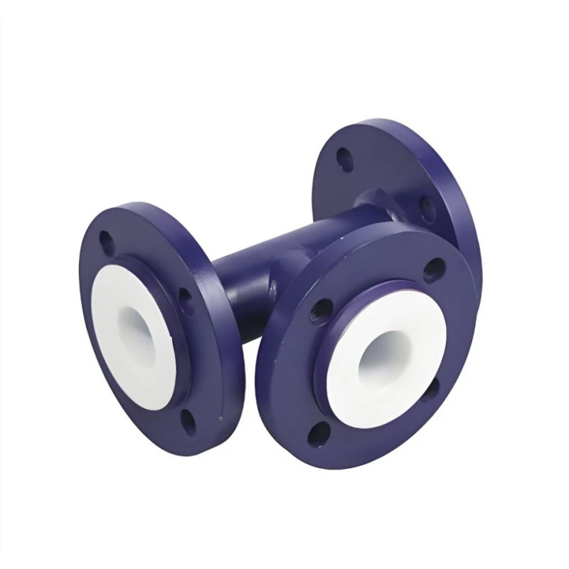 Raccord en T résistant aux acides doublé de PTFE